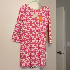 CK Bradley pink white dress short tunic s 4